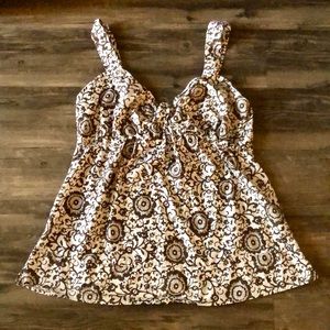 Nick & Sarah Brown & Beige Scroll Pattern size 1X